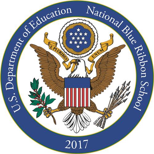 This is a picture of the National Blue Ribbon School seal from the U.S. Department of Education. 